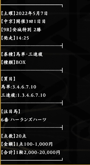 220507無料予想2レース目