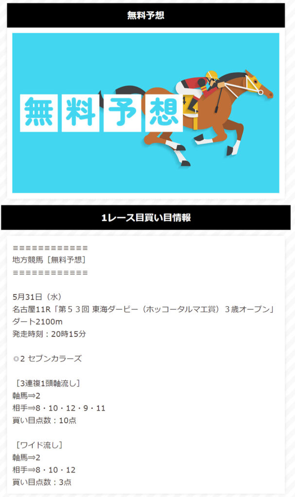 【無料プラン / 地方競馬】2023年5月31日(水)名古屋11R予想