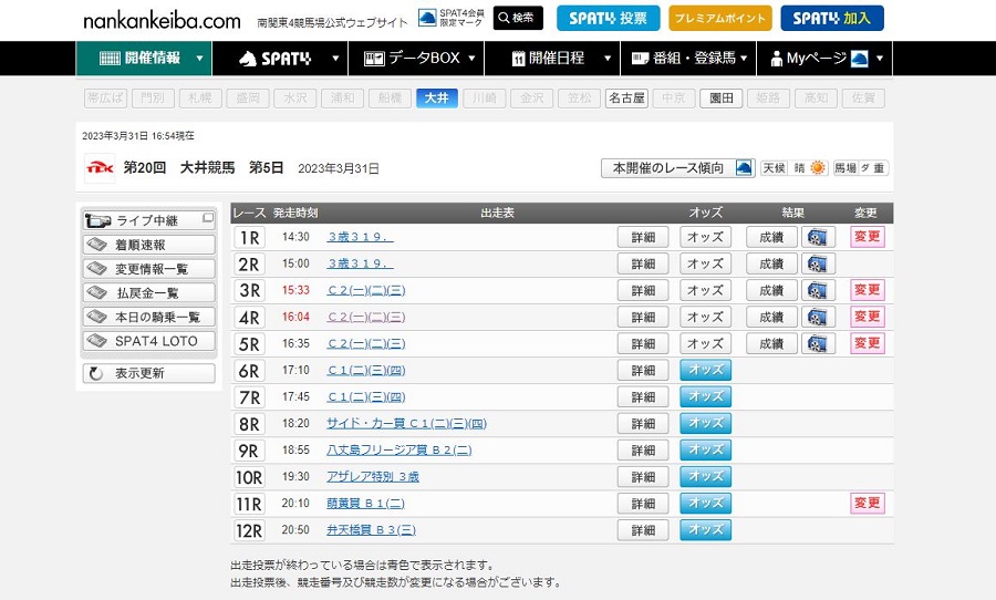 第20回大井競馬第5日2023年3月31日